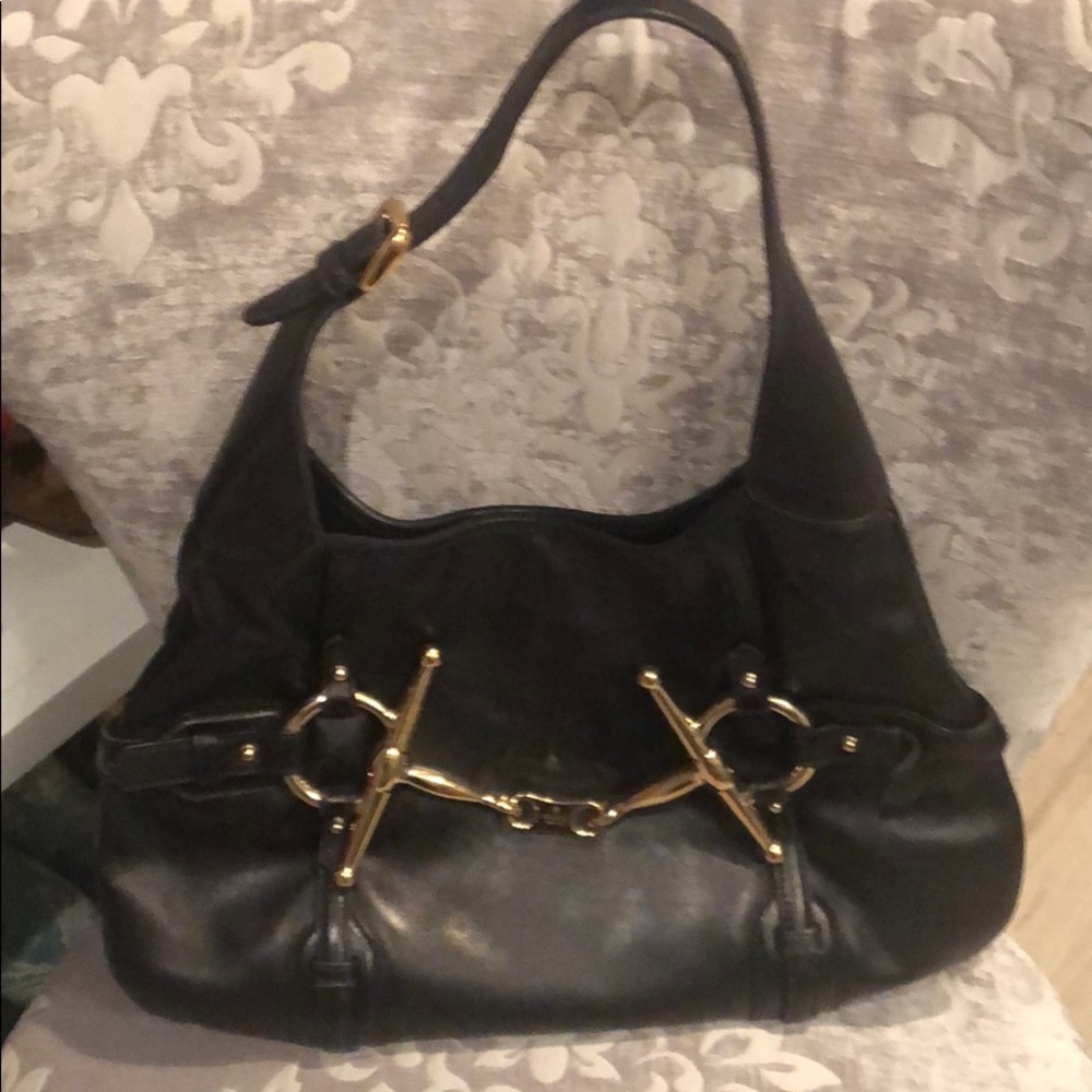 Black leather 85th Anniversary Gucci bag